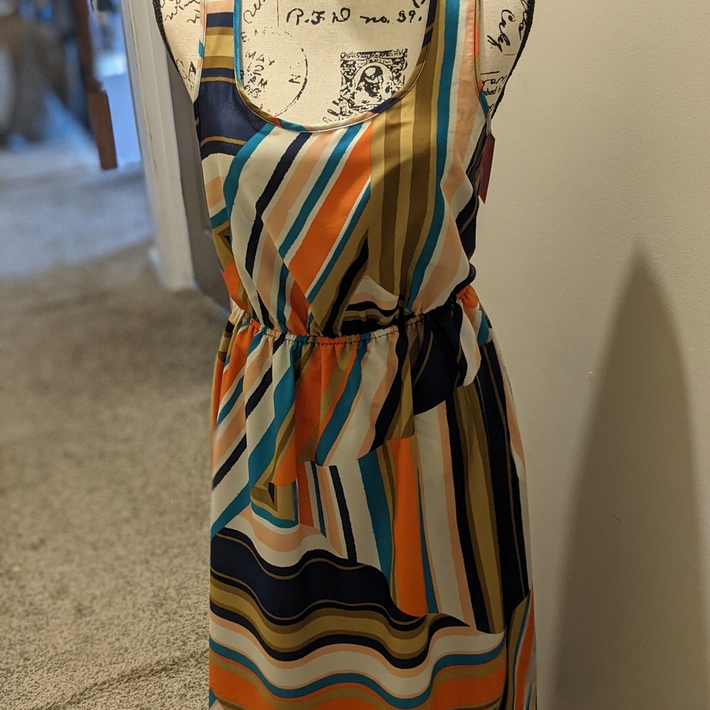 New HI LO Maxi Multi Stripe Dress.